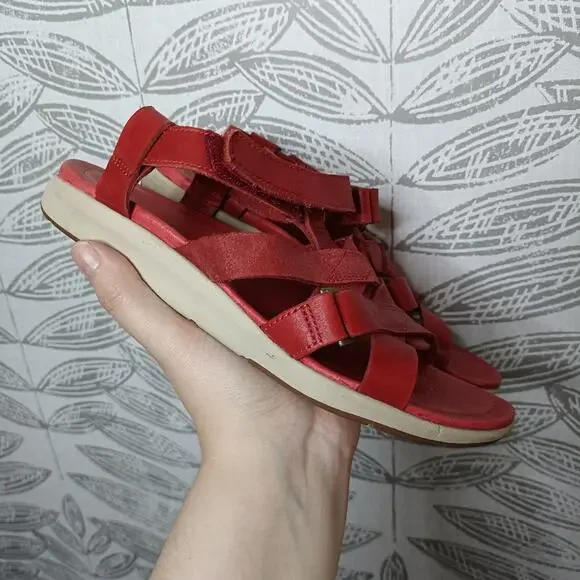 Merrell Kalari Shaw Strap Sandals Red Leather - Picture 2 of 7